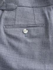 Blue Tailored Fit Texture Suit Trousers - Image 8 of 11
