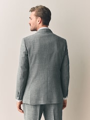 Grey Slim Fit Nova Fides Italian Linen Blend Fabric Suit Jacket - Image 3 of 5