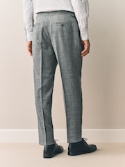 Cinza - Slim Fit Nova Fides Italian Linen Blend Fabric Suit Trousers - Imagem 2 de 5
