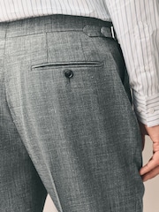 Cinza - Slim Fit Nova Fides Italian Linen Blend Fabric Suit Trousers - Imagem 5 de 5