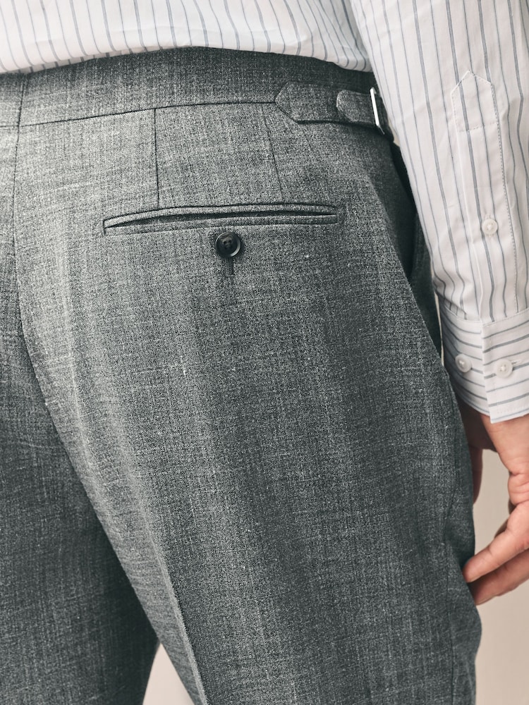Cinza - Slim Fit Nova Fides Italian Linen Blend Fabric Suit Trousers - Imagem 5 de 5