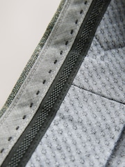 Green Slim Fit Nova Fides Italian Linen Blend Fabric Suit Trousers - Image 14 of 14