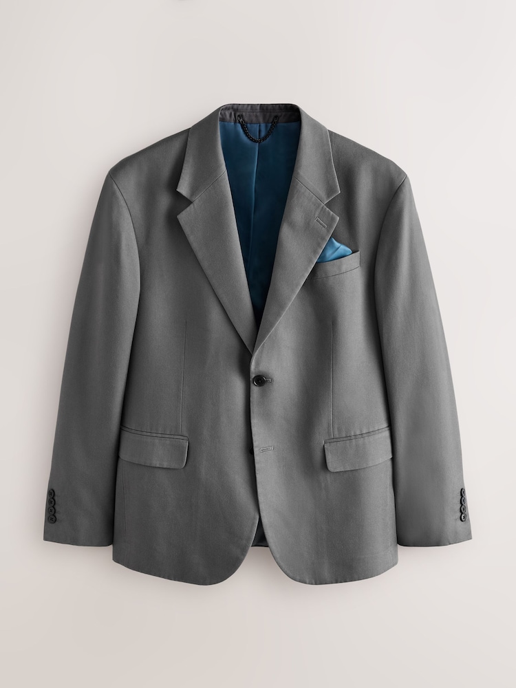 Grey Relaxed Fit Lyocell Suit Jacket - Image 6 of 10