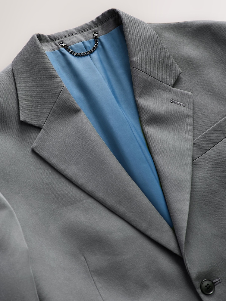 Grey Relaxed Fit Lyocell Suit Jacket - Image 7 of 10