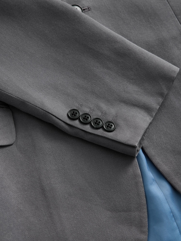Grey Relaxed Fit Lyocell Suit Jacket - Image 9 of 10