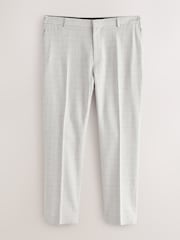 Gris - Linen Blend Check Tailored Suit Trousers - Imagen 1 de 7