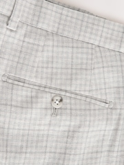 Gris - Linen Blend Check Tailored Suit Trousers - Imagen 7 de 7