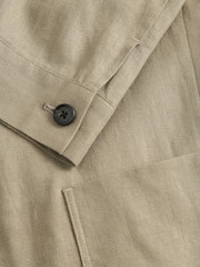 Green Relaxed Fit Linen Blend Suit Jacket - Image 9 of 10