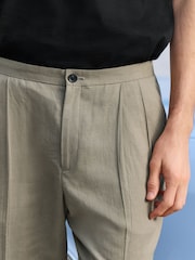 Verde - Relaxed Fit Linen Suit Trousers - Imagen 5 de 10
