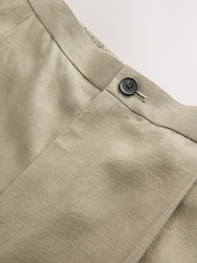Verde - Relaxed Fit Linen Suit Trousers - Imagen 9 de 10