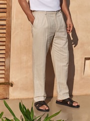 Neutro - Relaxed Fit Textured Stripe Suit Trousers - Imagem 1 de 9