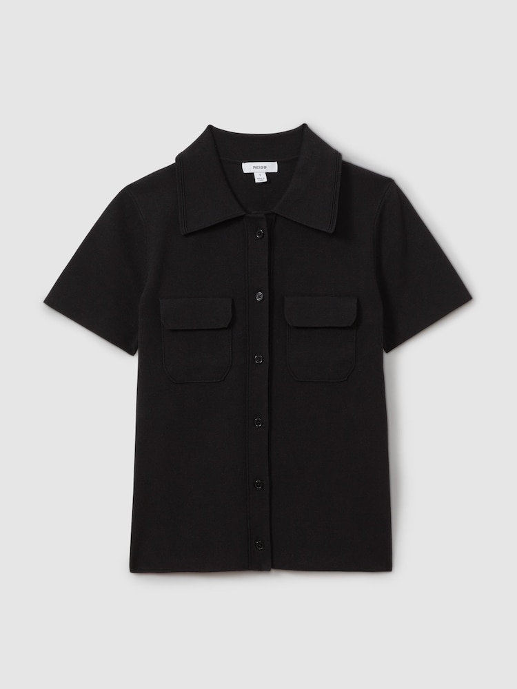 Черный - Поло из трикотажа Reiss Mimo - Image 2 of 5