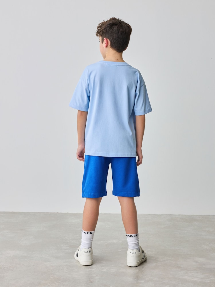 Baker by Ted Baker Oversized 100% Cotton T-Shirt And Shorts Set - Image 4 of 13