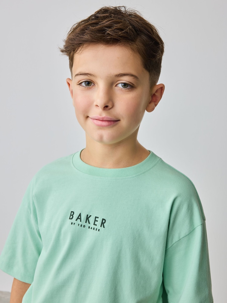 Baker by Ted Baker Oversized 100% Cotton T-Shirt And Shorts Set - Image 4 of 11