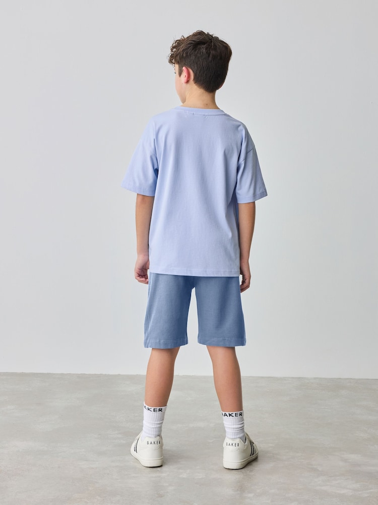 Baker by Ted Baker Oversized 100% Cotton T-Shirt And Shorts Set - Image 5 of 13