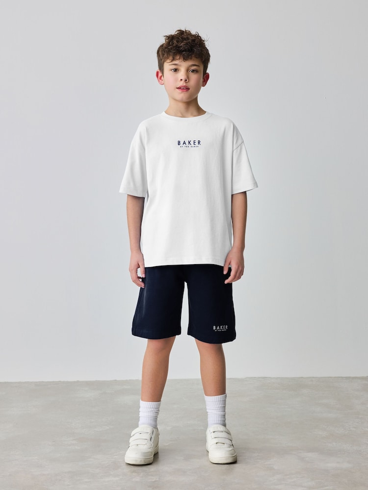 Baker by Ted Baker Oversized 100% Cotton T-Shirt And Shorts Set - Image 2 of 11