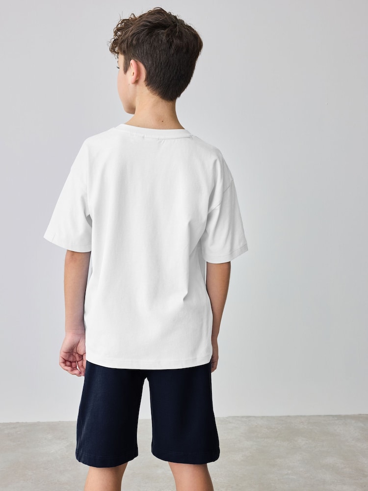 Baker by Ted Baker Oversized 100% Cotton T-Shirt And Shorts Set - Image 5 of 11