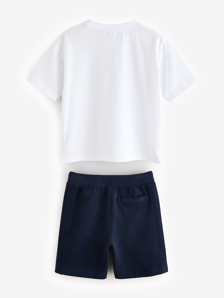 Baker by Ted Baker Oversized 100% Cotton T-Shirt And Shorts Set - Image 7 of 11