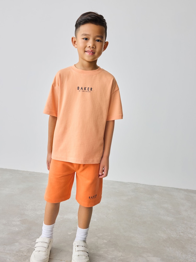 Baker by Ted Baker Oversized 100% Cotton T-Shirt And Shorts Set - Image 3 of 13