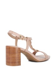 Dune London Pink Justify Chain Detail Block Heel Sandals - Image 4 of 6