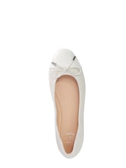 Dune London White Standard Fit Highest Flexible Sole Contrast Leather Ballerina Flats - Image 4 of 4
