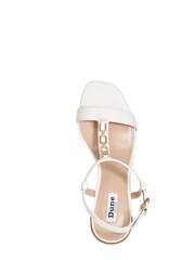 Dune London White Justify Chain Detail Block Heel Sandals - Image 5 of 6