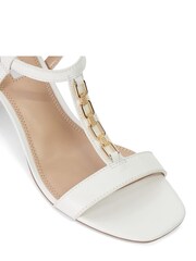 Dune London White Justify Chain Detail Block Heel Sandals - Image 6 of 6