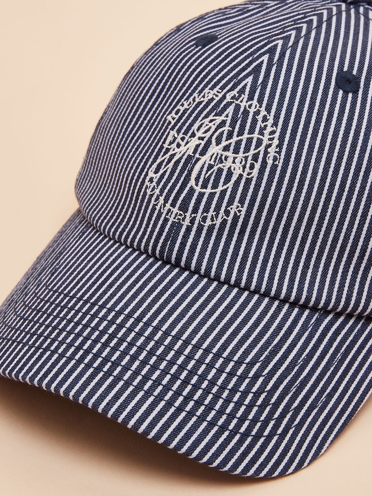 Joules Daley Navy Stripe Cap - Image 6 of 7