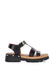 Dune London Black Laplin T Bar Gladiator Sandals - Image 2 of 5