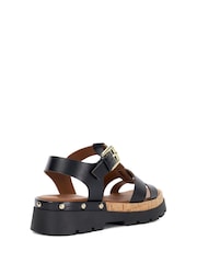 Dune London Black Laplin T Bar Gladiator Sandals - Image 3 of 5