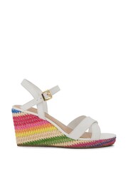 Dune London White Kyrin Rainbow Wedge Sandals - Image 2 of 4