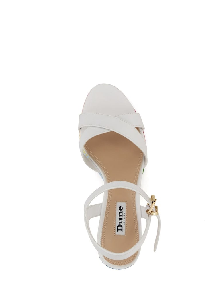 Dune London White Kyrin Rainbow Wedge Sandals - Image 4 of 4