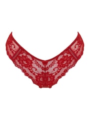 Pour Moi Red Brazilian Fleur Cheeky V-Shaped Briefs - Image 3 of 4