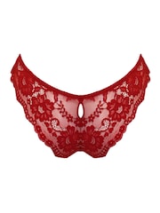 Pour Moi Red Brazilian Fleur Cheeky V-Shaped Briefs - Image 4 of 4