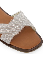 Dune London Silver Lexxo Embellished Pattern Sandals - Image 6 of 6