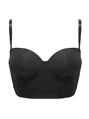 Pour Moi Black Definitions Low Back Bustier Bra - Image 3 of 4