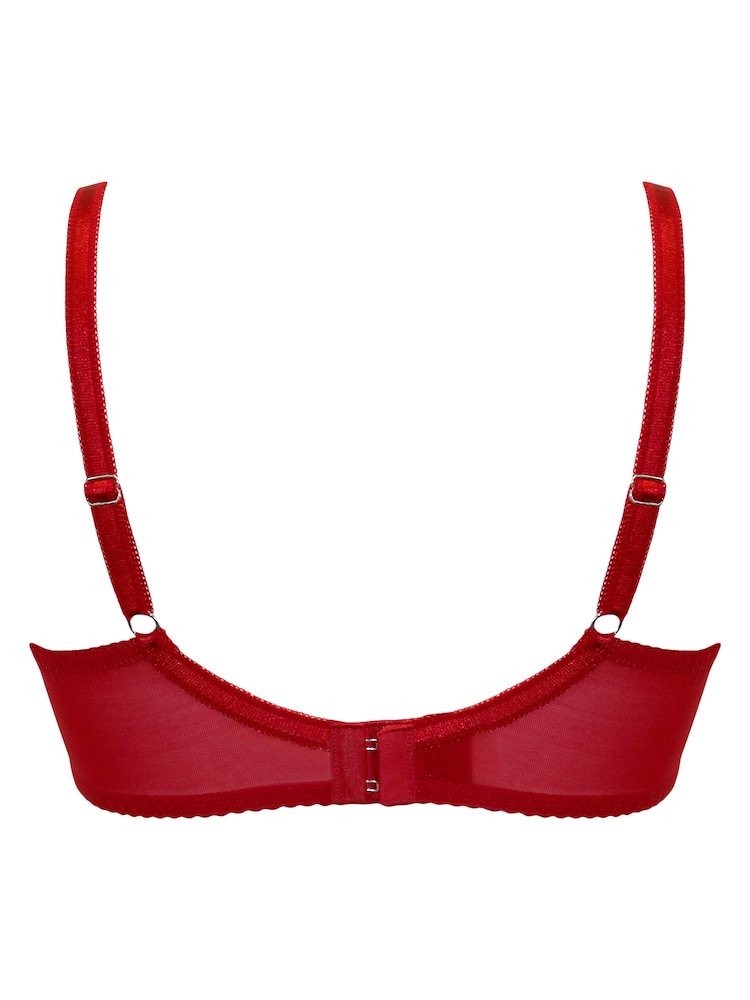 Rot - Pour Moi Fleur Underwired Balconette Bra - Bild 4 von 4