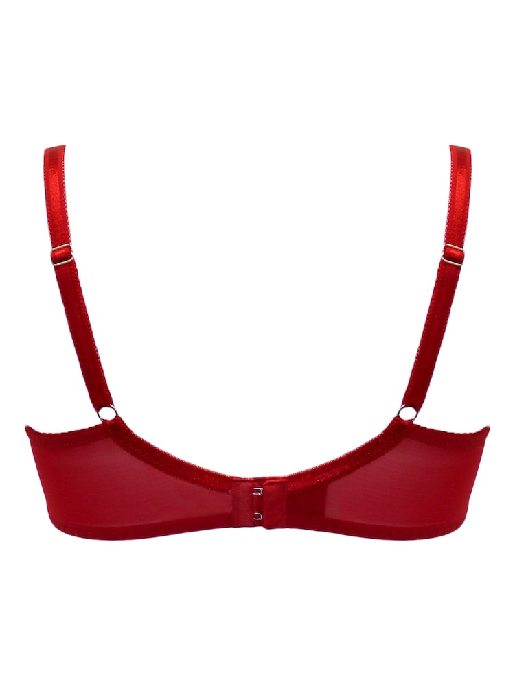 Pour Moi Red Non Padded Underwired Balconette Bra - Image 4 of 4