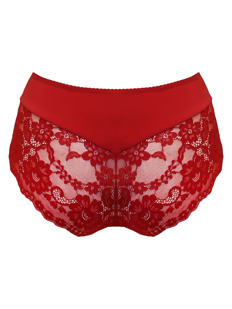 Pour Moi Red Short Fleur Cheeky V-Shaped Briefs - Image 4 of 4