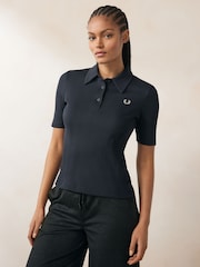 Fred Perry Ribbed Polo Shirt - Image 1 of 2