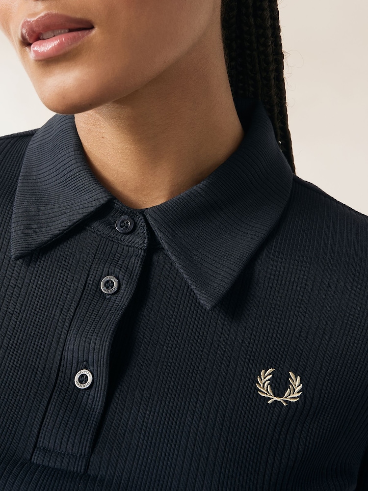 Fred Perry Ribbed Polo Shirt - Image 2 of 2