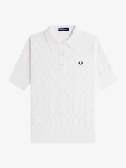 Fred Perry Textured Open-Knit Polo Shirt - Image 1 of 2