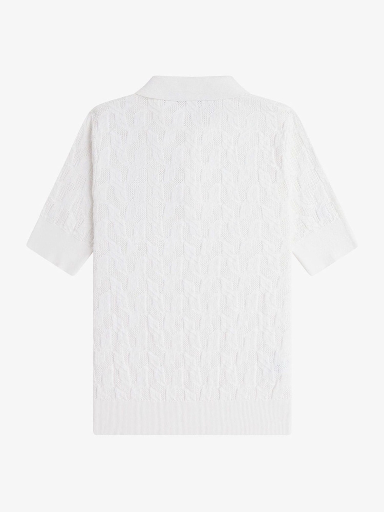 Fred Perry Textured Open-Knit Polo Shirt - Image 2 of 2