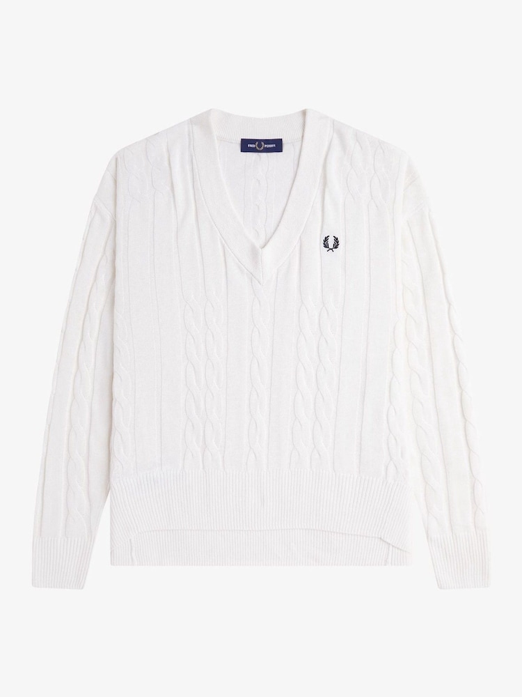 Pulover tricotat cu torsade Fred Perry - Image 1 of 2