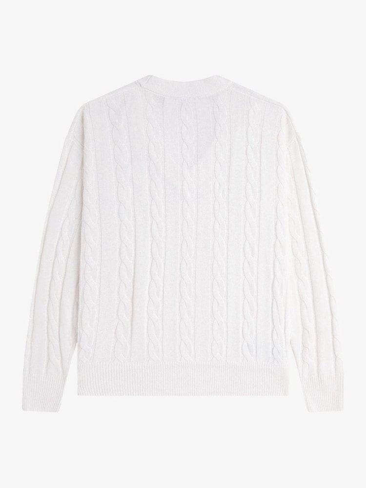 Pulover tricotat cu torsade Fred Perry - Image 2 of 2