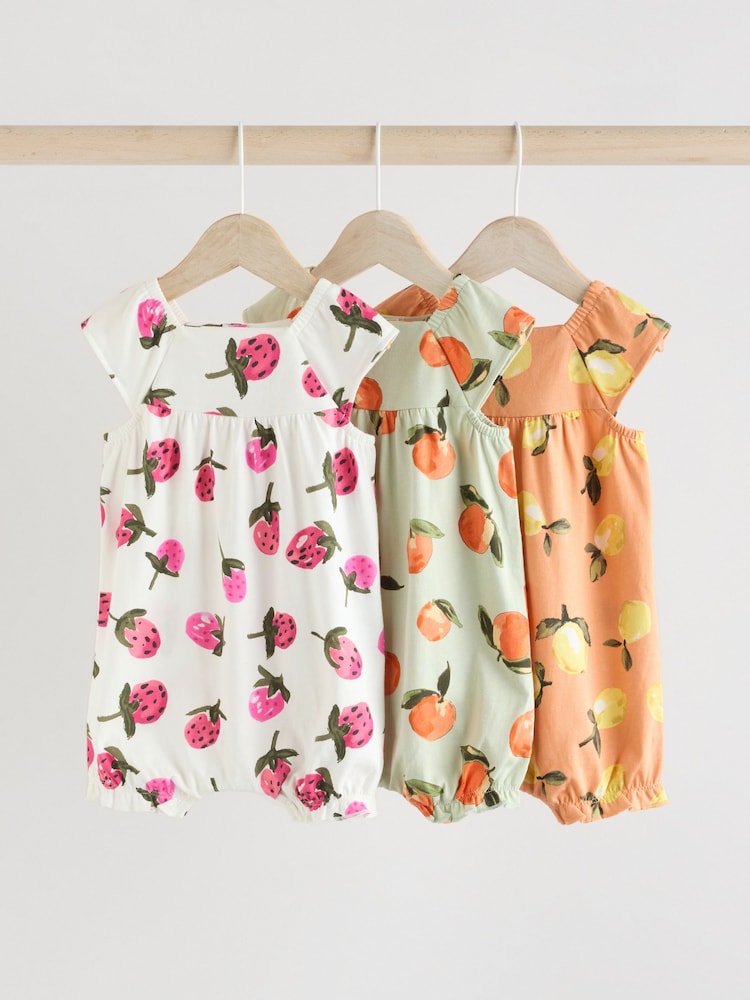 Mehrfarbig mit Früchten - Baby-Strampler mit Print, 3er-Pack - Bild 1 von 12 Mehrfarbig mit Früchten - Baby-Strampler mit Print, 3er-Pack - Bild 1 von 12