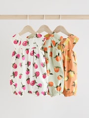 Multi Bright Fruit Baby Printed Rompers 3 Pack - Image 2 of 12