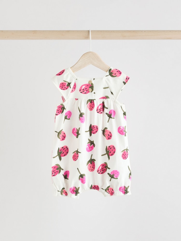 Multi Bright Fruit Baby Printed Rompers 3 Pack - Image 4 of 12