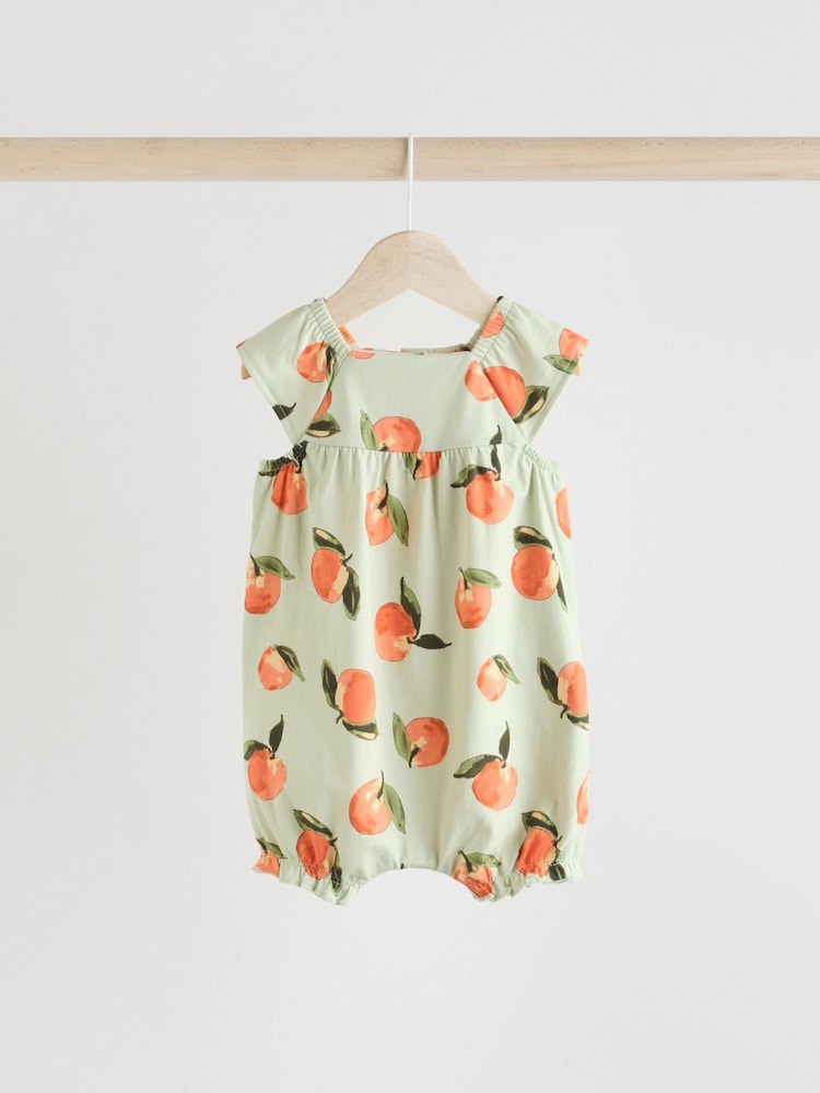 Multi Bright Fruit Baby Printed Rompers 3 Pack - Image 5 of 12