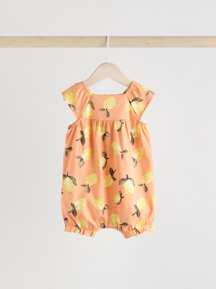 Multi Bright Fruit Baby Printed Rompers 3 Pack - Image 6 of 12
